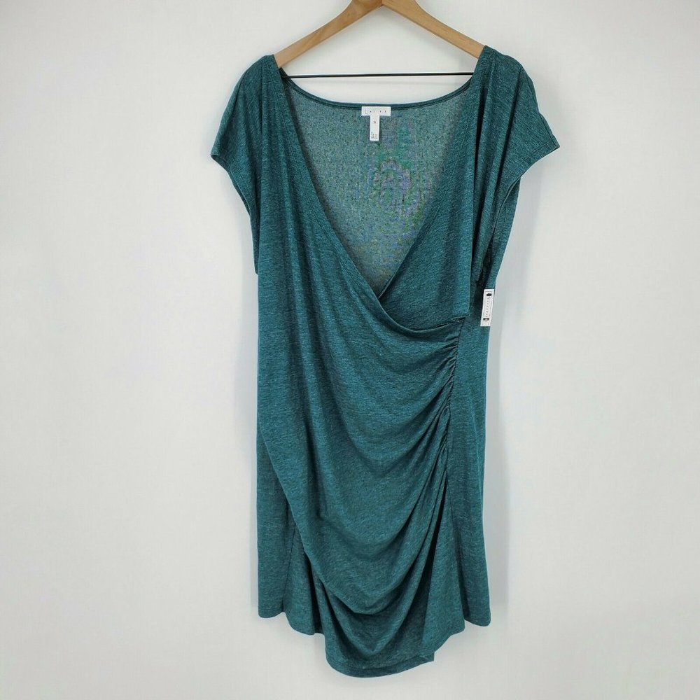 Leith Surplice Ruched Body-Con Dress sz 3X